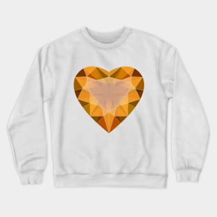 Orange Citrine Heart Shaped Gemstone Crewneck Sweatshirt